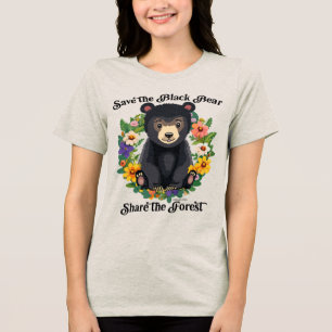 Der Schwarze Bär gerettet, den Wald teilen Tri-Blend Shirt