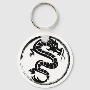 Der schwarze Drache auf Schlüsselanhänger