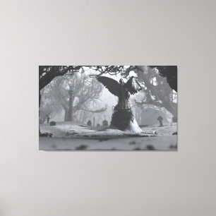 Der Schwarze Engel (Winter) Leinwanddruck