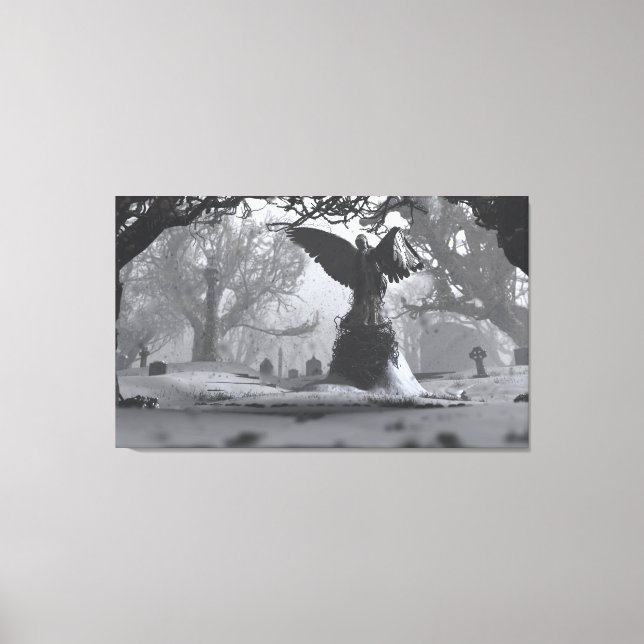 Der Schwarze Engel (Winter) Leinwanddruck (Vorderseite)