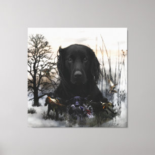 Der schwarze goldene Retrievers Leinwanddruck