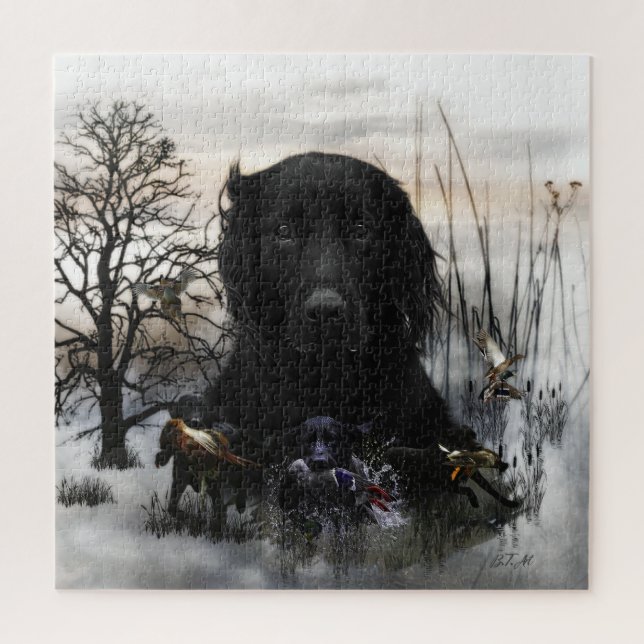 Der schwarze goldene Retrievers Puzzle (Vertikal)