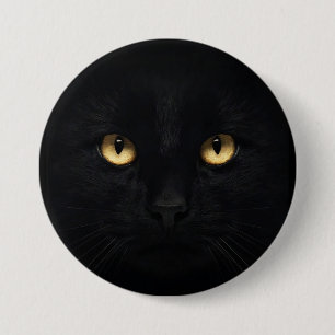 Der schwarze Katzenknopf Button