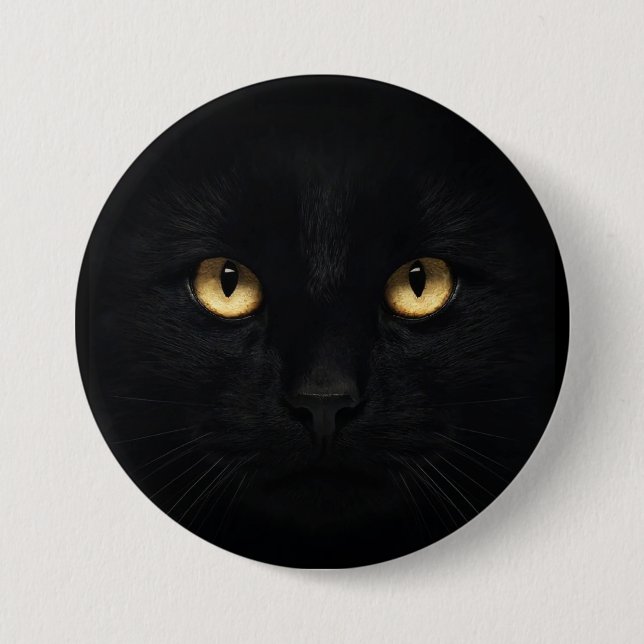 Der schwarze Katzenknopf Button (Vorderseite)