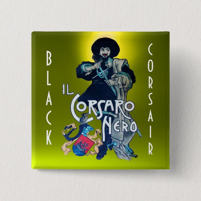 Der schwarze KORSAIR-Edelstein gelb Button (Vorderseite)