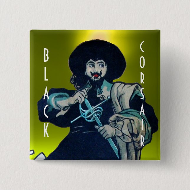 Der schwarze KORSAIR-Edelstein gelb Button (Vorderseite)