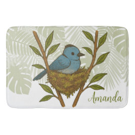 Der schwarze Neapel unter den Blätter Badematte