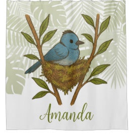 Der schwarze Neapel unter den Blätter Duschvorhang