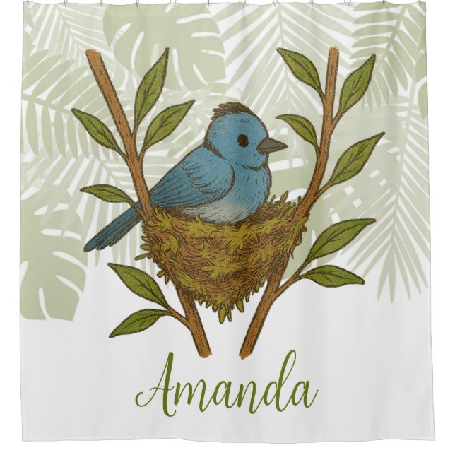 Der schwarze Neapel unter den Blätter Duschvorhang (Vorderseite)