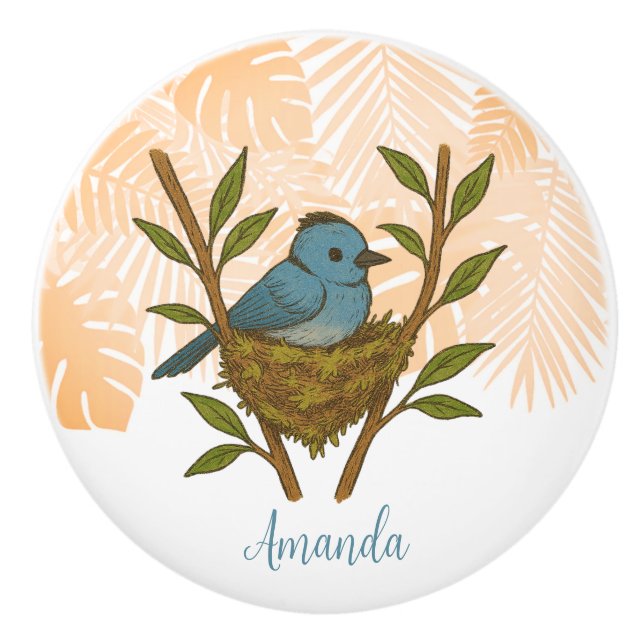 Der schwarze Neapel unter den Blätter Keramikknauf (Vorderseite)