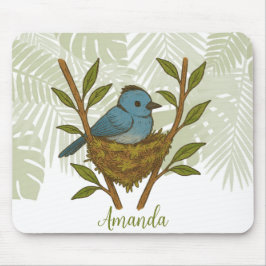 Der schwarze Neapel unter den Blätter Mousepad