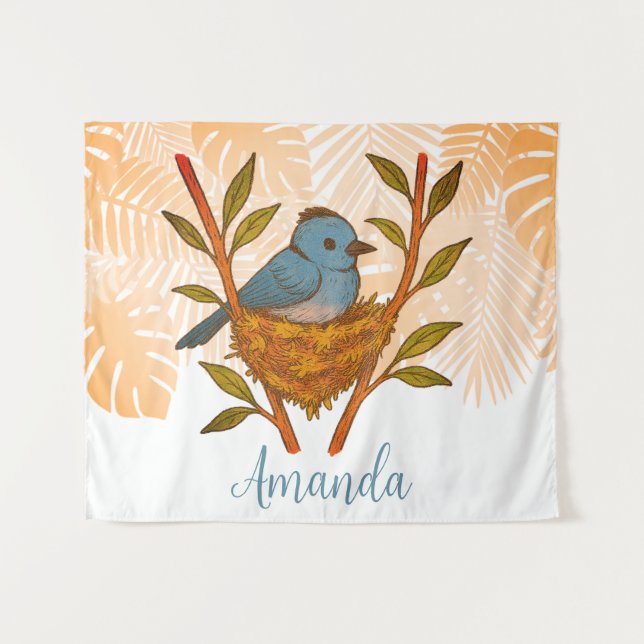 Der schwarze Neapel unter den Blätter Wandteppich (Vorderseite (Horizontal))