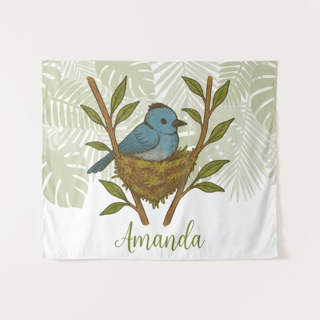 Der schwarze Neapel unter den Blätter Wandteppich (Vorderseite (Horizontal))