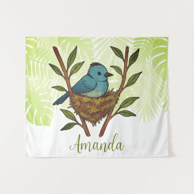 Der schwarze Neapel unter den Blätter Wandteppich (Vorderseite (Horizontal))