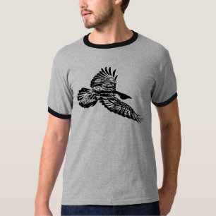 Der schwarze Raven Bird steigt im Flug an T-Shirt