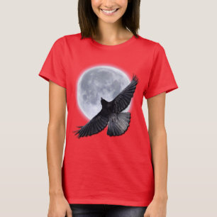 Der schwarze Raven, der das Moon-Design verkörpert T-Shirt