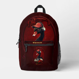 Der schwarze Schwan symbolisiert die Kreativität Bedruckter Rucksack