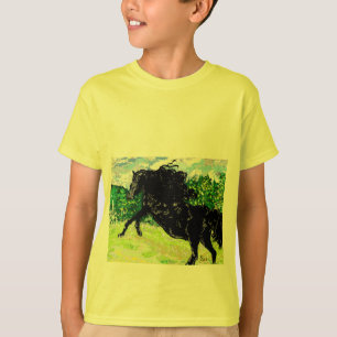 Der schwarze Stallion des T - Shirt-Jungen T-Shirt