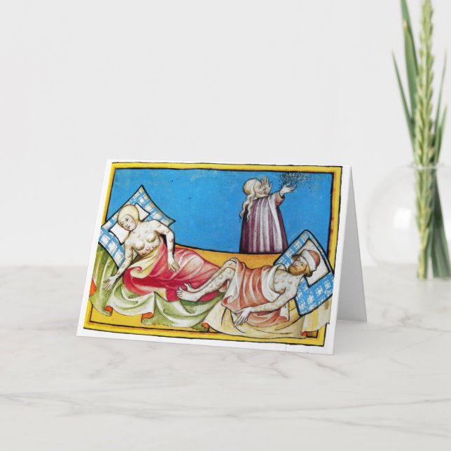 Der Schwarze Tod aus der Toggenburger Bibel 1411 Karte (Vorderseite)