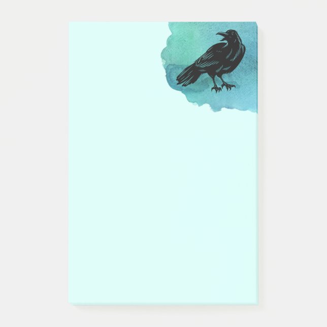 Der schwarze Vogel, die raven Post-it-Notizen Post-it Klebezettel (Vorderseite)