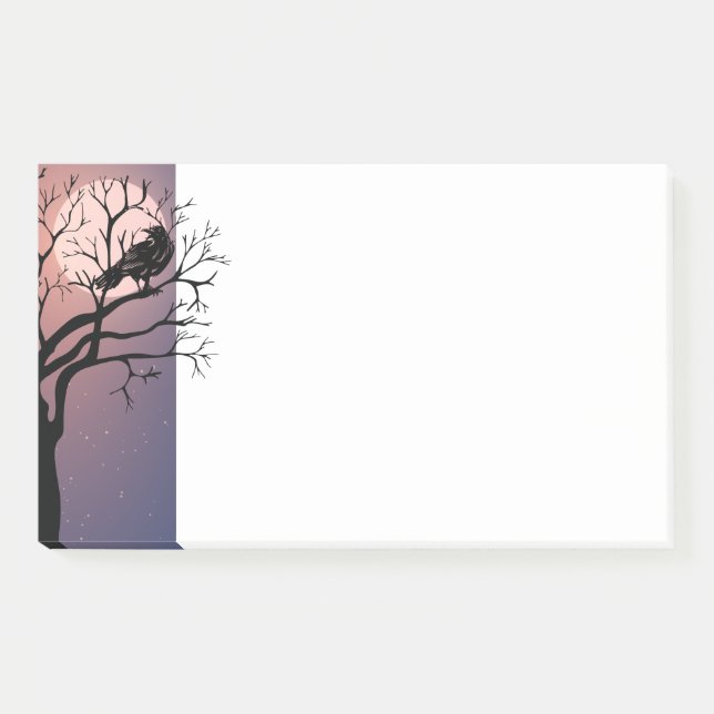 Der schwarze Vogel - die roten Noten Post-it Klebezettel (Vorderseite)