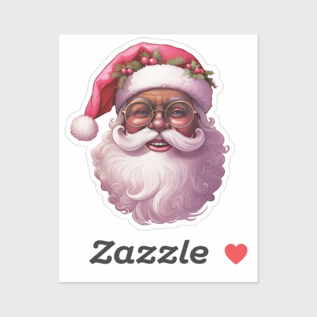 Der schwarze Weihnachtsmann glaubt an Jesus Weihna Aufkleber (Blatt)