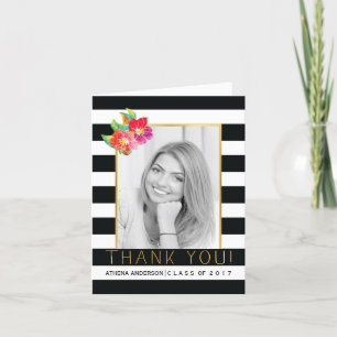 Der schwarze, weiße rosa Abschluss 2017 danken Dankeskarte
