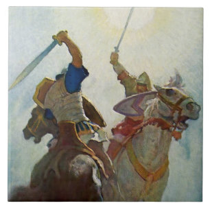 „Der Schwertkampf war heftig“ von NC Wyeth Fliese