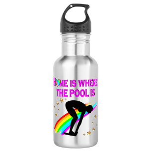 DER SCHWIMMER IST IMMER ZUM POOL BEREIT TRINKFLASCHE