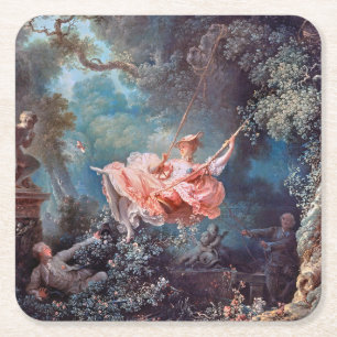 Der Schwung, Fragonard Rechteckiger Pappuntersetzer