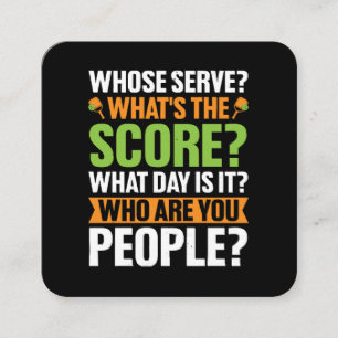 Der Score Pickleball-Liebhaber Quadratische Visitenkarte