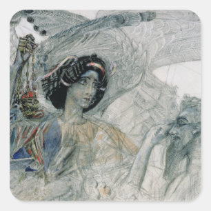 Der sechs Winged Seraph vom Prophet Quadratischer Aufkleber