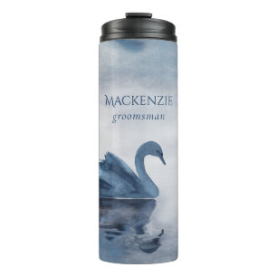Der See   Dusty Blue Swan Brautparty Thermosbecher