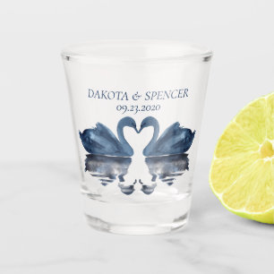 Der See Dusty Blue Swan Keepake Bevorzugung Schnapsglas