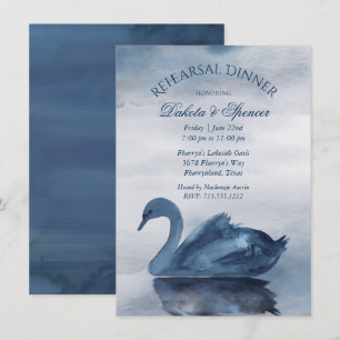 Der See Dusty Blue Swan Probe Party Einladung