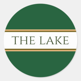 DER SEE, grün, weiß braun, Racing Streifen Runder Aufkleber