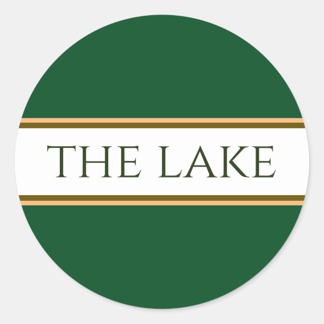 DER SEE, grün, weiß braun, Racing Streifen Runder Aufkleber (Vorderseite)