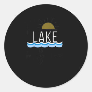 Der See ist mein glücklicher Ort Boating-Geschenk Runder Aufkleber