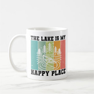 Der See ist mein glücklicher Ort Distressed Vintag Kaffeetasse