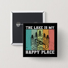 Der See ist mein glücklicher Ort Distresser Vintag Button