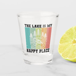 Der See ist mein glücklicher Ort Distresser Vintag Schnapsglas