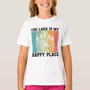 Der See ist mein glücklicher Ort Distresser Vintag T-Shirt