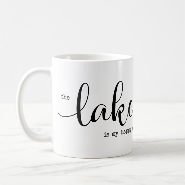Der See ist mein glücklicher Platz - Namensanker Kaffeetasse (Links)