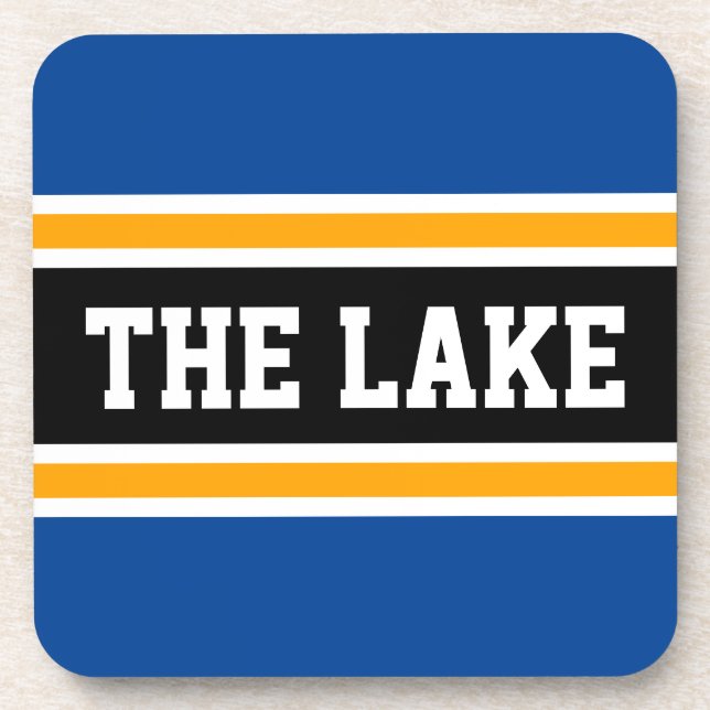 DER SEE Leichtathletische Navy Weiß Gelbe schwarze Getränkeuntersetzer (Vorderseite)