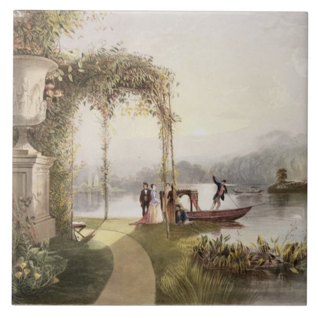 Der See, Trentham Hall Gärten, 'von den Gärten Fliese (Vorderseite)