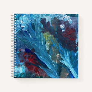 Der See und das Weeds-Acrylgemälde 8,5"x8,5" Notizbuch