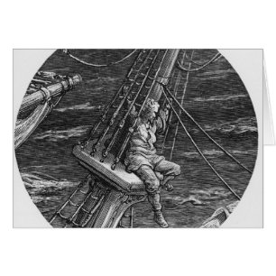 Der Seemann oben in gekackte des Schiffs
