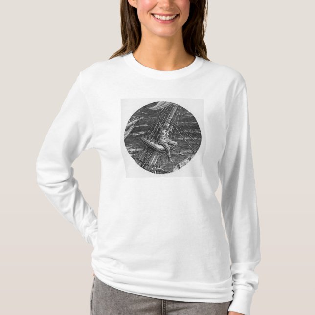 Der Seemann oben in gekackte des Schiffs T-Shirt (Vorderseite)