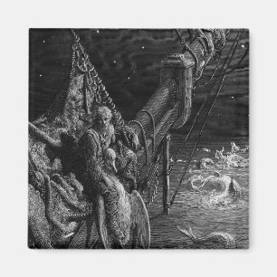 Der Seemann starrt die Schlangen im Ozean an Magnet