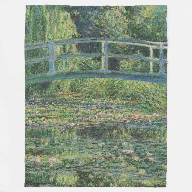 Der Seerosenteich, Landschaftsölgemälde, Monet Fleecedecke (Vorderseite)